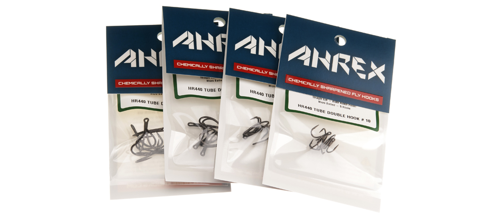 Ahrex Hr440 Tube Double #4 Fly Tying Hooks Black Nickel Tube Fly Double Hook